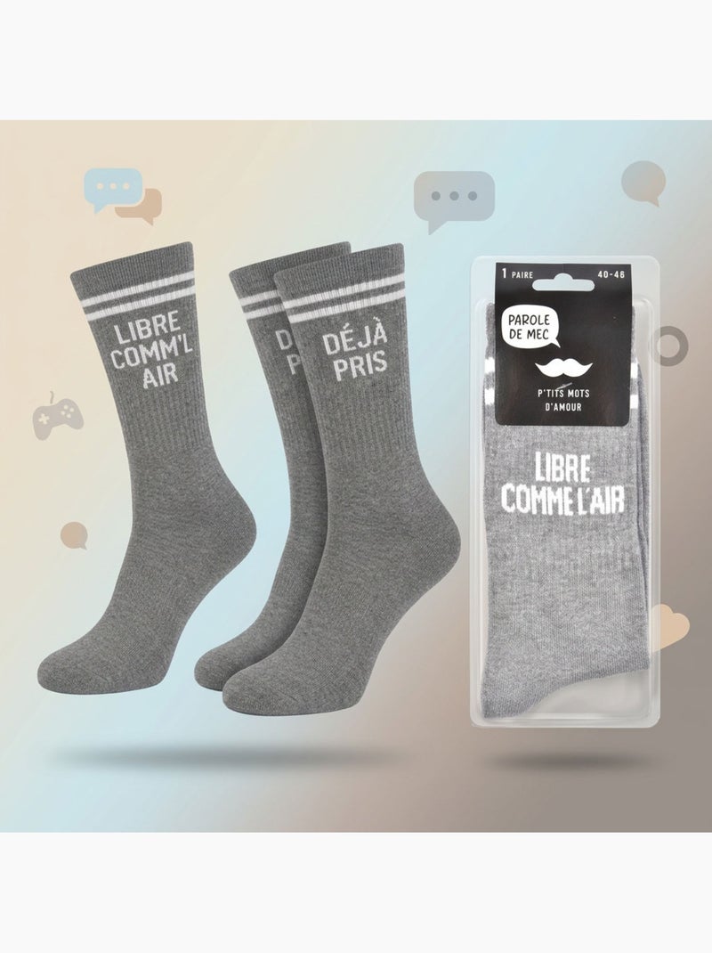 OZABI Calcetines para hombre con mensajes divertidos, paquete de 2 pares Gris gris - Kiabi