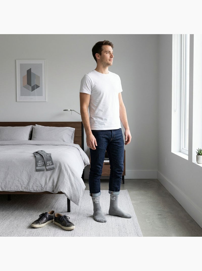 OZABI Calcetines para hombre con mensajes divertidos, paquete de 2 pares Gris gris - Kiabi