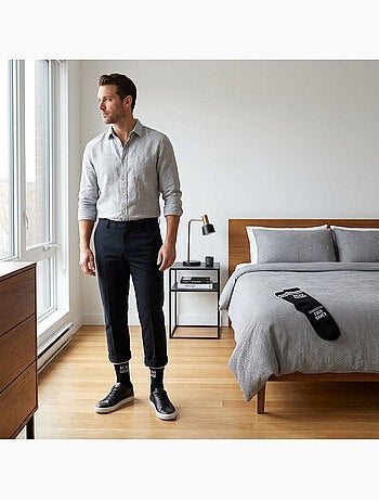 OZABI Calcetines para hombre con mensajes divertidos, paquete de 2 pares