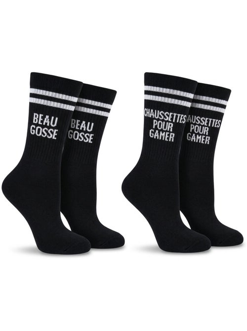 OZABI Calcetines para hombre con mensajes divertidos, paquete de 2 pares - Kiabi OZABI Calcetines para hombre con mensajes divertidos, paquete de 2 pares - Kiabi