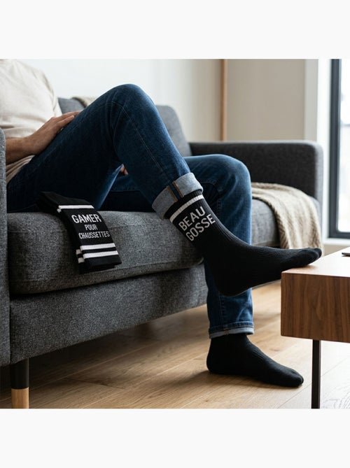 OZABI Calcetines para hombre con mensajes divertidos, paquete de 2 pares - Kiabi OZABI Calcetines para hombre con mensajes divertidos, paquete de 2 pares - Kiabi