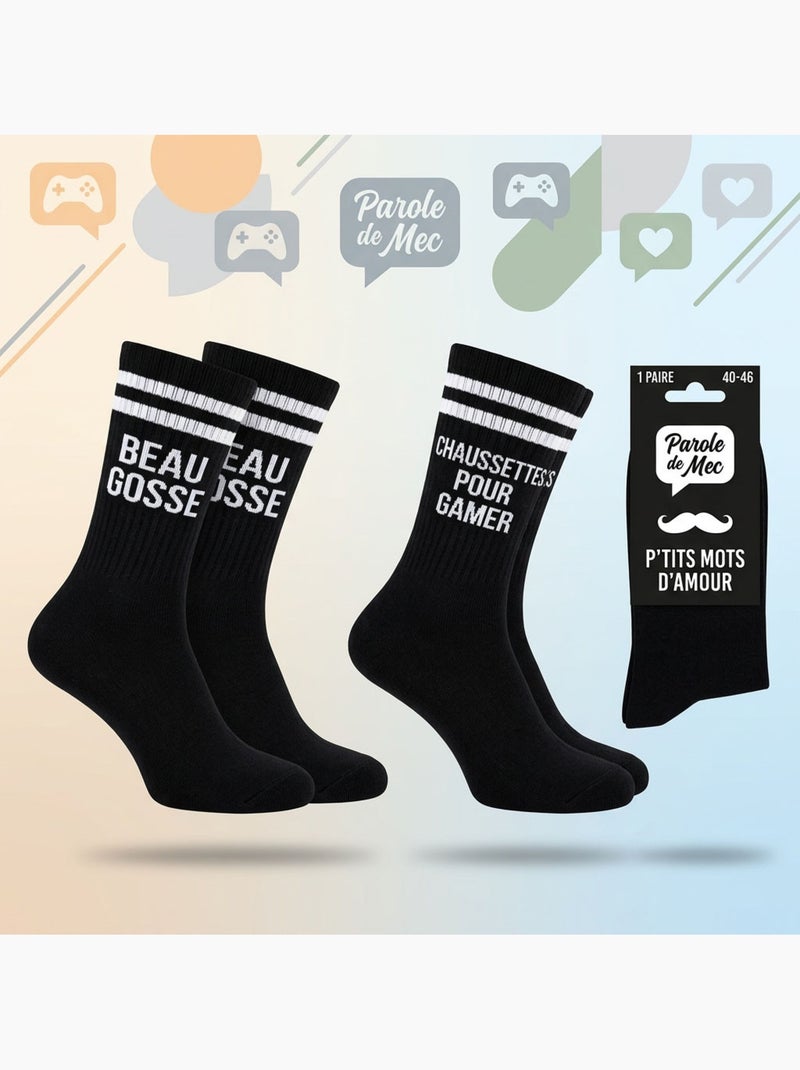 OZABI Calcetines para hombre con mensajes divertidos, paquete de 2 pares Negro Negro - Kiabi