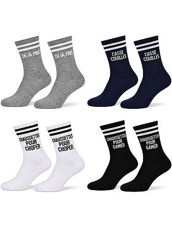OZABI Calcetines para hombre con mensajes divertidos, paquete de 4 pares