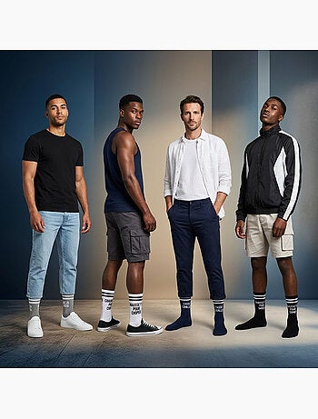 OZABI Calcetines para hombre con mensajes divertidos, paquete de 4 pares