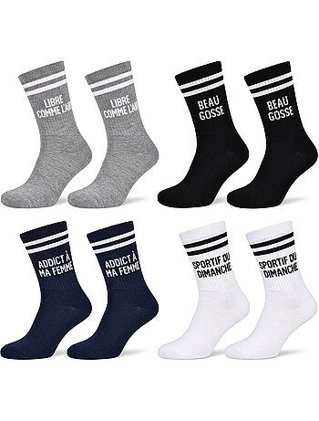 OZABI Calcetines para hombre con mensajes divertidos, paquete de 4 pares