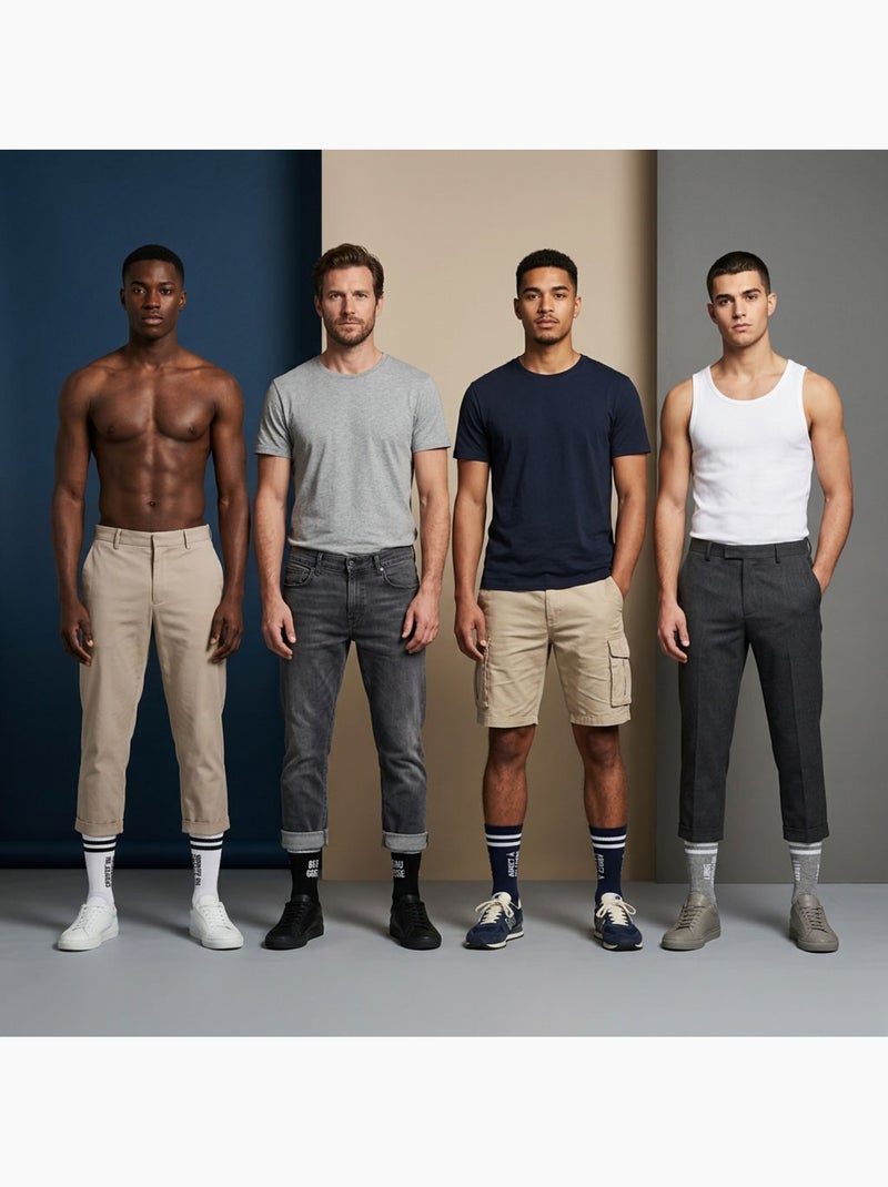 OZABI Calcetines para hombre con mensajes divertidos, paquete de 4 pares Negro Multicolor Gris - Kiabi