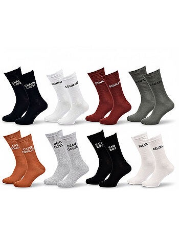 OZABI Calcetines para hombre con mensajes divertidos, paquete de 8 pares