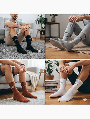 OZABI Calcetines para hombre con mensajes divertidos, paquete de 8 pares