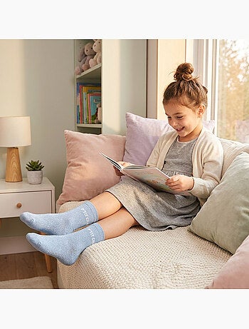 OZABI Calcetines para niña con lentejuelas y mensaje divertido