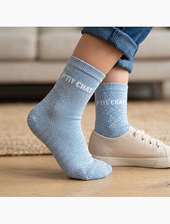 OZABI Calcetines para niña con lentejuelas y mensaje divertido