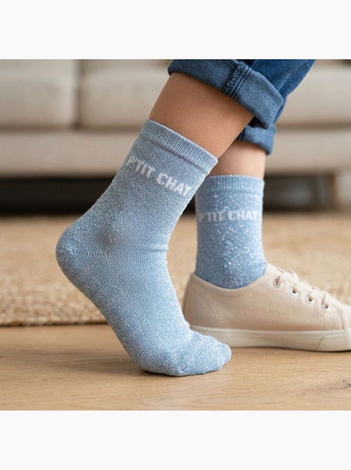 OZABI Calcetines para niña con lentejuelas y mensaje divertido - Kiabi