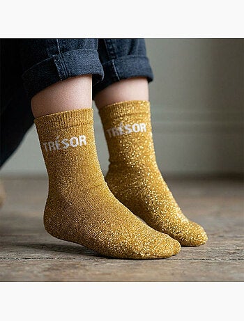 OZABI Calcetines para niña con lentejuelas y mensajes divertidos, paquete de 4 pares