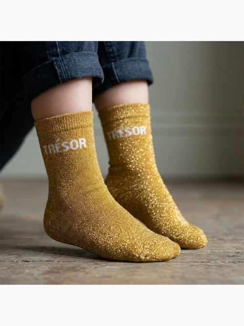 OZABI Calcetines para niña con lentejuelas y mensaje divertido - Kiabi