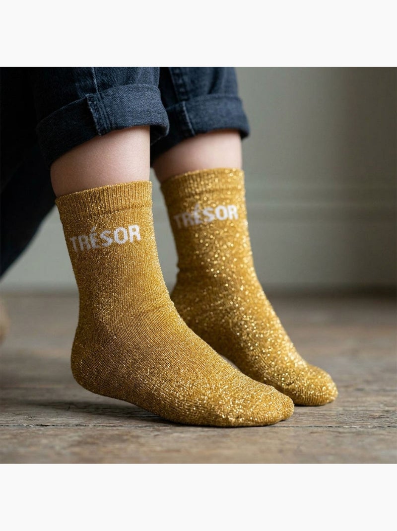 OZABI Calcetines para niña con lentejuelas y mensaje divertido Azul Rosa oscuro - Kiabi