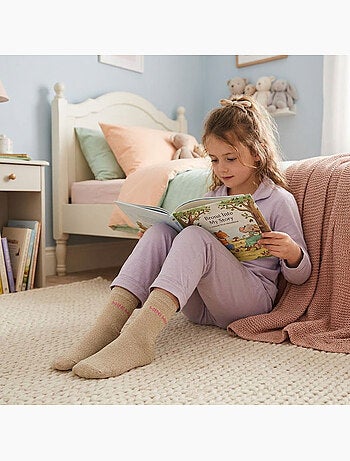 OZABI Calcetines para niña con lentejuelas y mensaje divertido