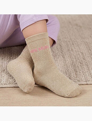 OZABI Calcetines para niña con lentejuelas y mensaje divertido