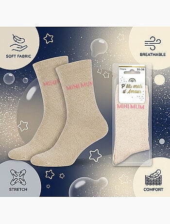 OZABI Calcetines para niña con lentejuelas y mensaje divertido