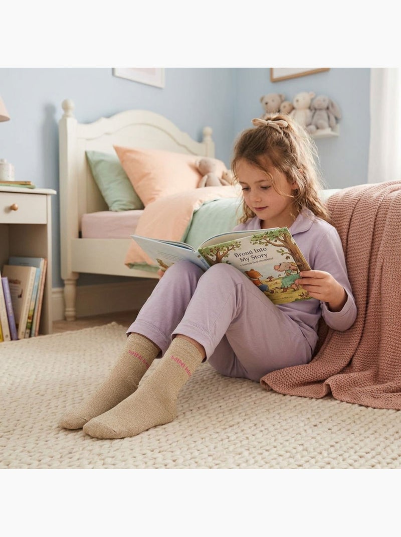 OZABI Calcetines para niña con lentejuelas y mensaje divertido Beige - Kiabi