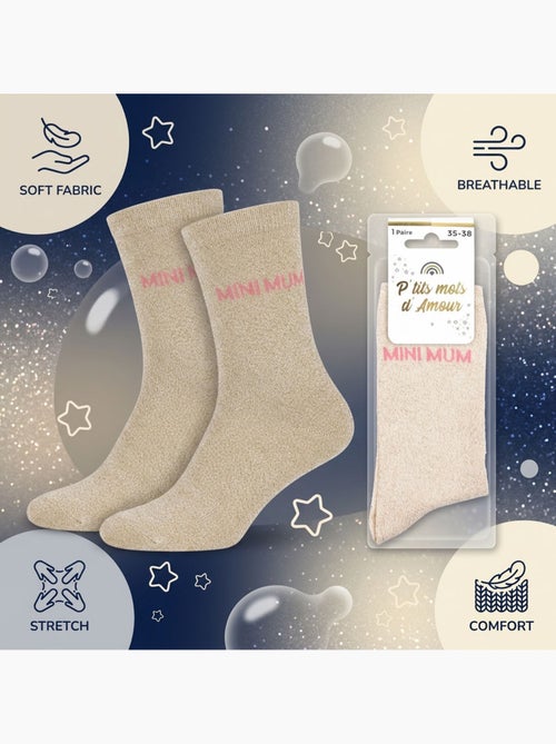OZABI Calcetines para niña con lentejuelas y mensaje divertido - Kiabi