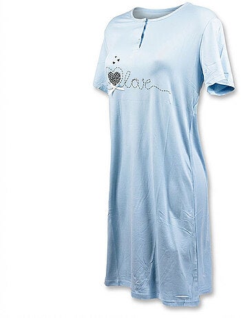 OZABI Camisón de mujer de microfibra con mangas cortas