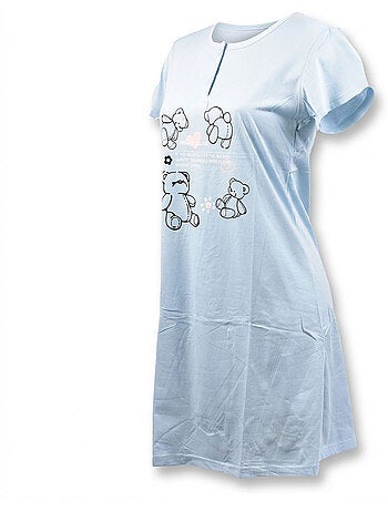 OZABI Camisón de mujer de microfibra con mangas cortas