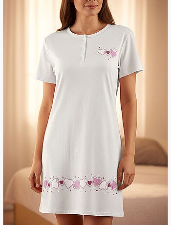 OZABI Camisón de mujer de microfibra con mangas cortas