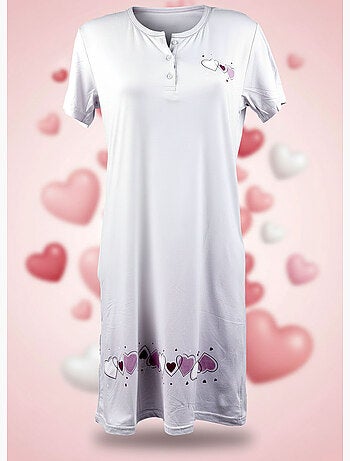 OZABI Camisón de mujer de microfibra con mangas cortas