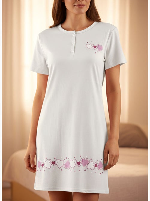 OZABI Camisón de mujer de microfibra con mangas cortas - Kiabi