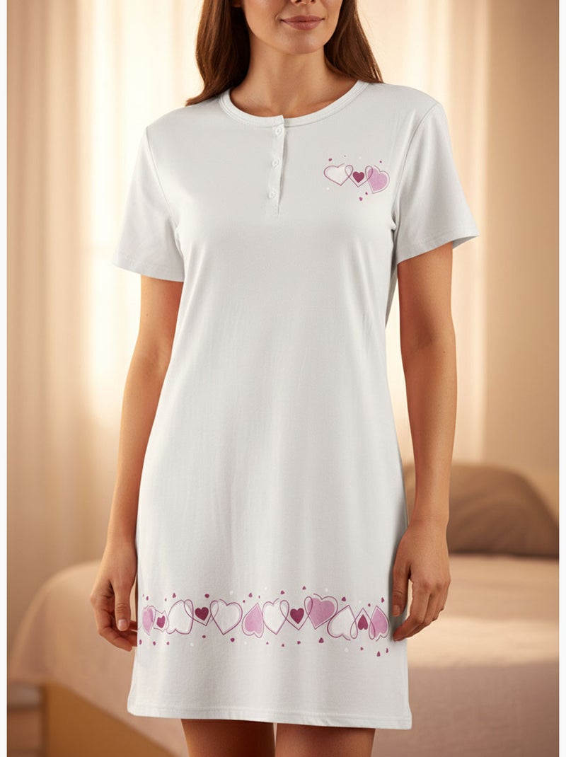 OZABI Camisón de mujer de microfibra con mangas cortas Gris - Kiabi