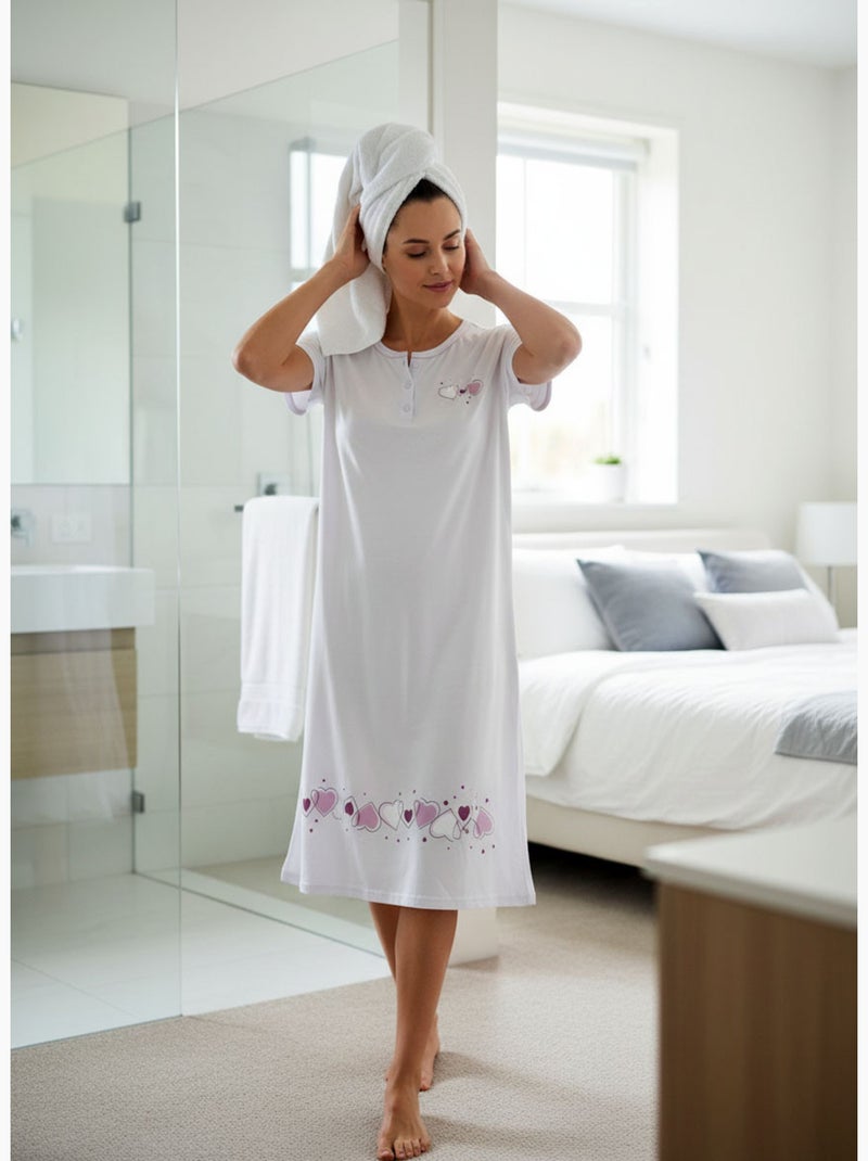 OZABI Camisón de mujer de microfibra con mangas cortas Gris - Kiabi