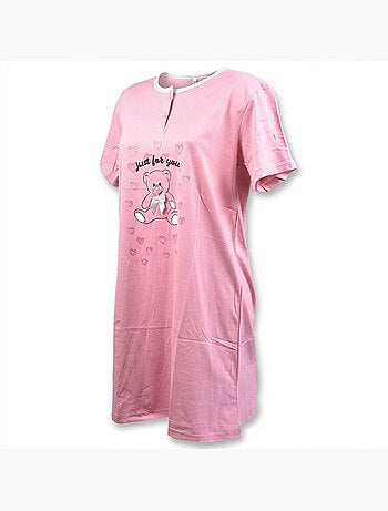 OZABI Camisón de mujer de microfibra con mangas cortas