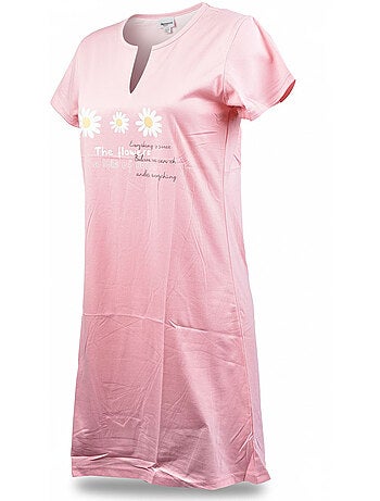 OZABI Camisón de mujer de microfibra con mangas cortas