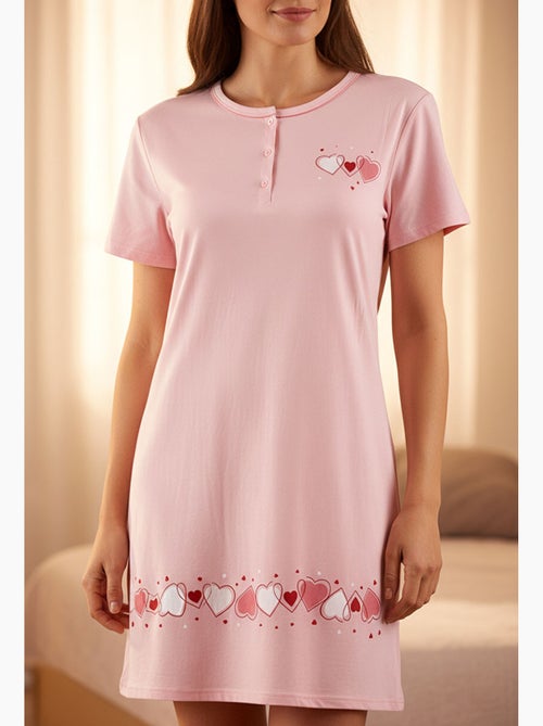 OZABI Camisón de mujer de microfibra con mangas cortas - Kiabi