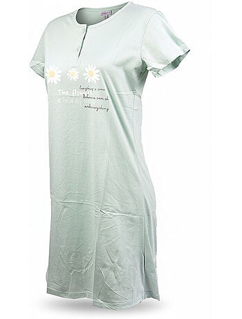 OZABI Camisón de mujer de microfibra con mangas cortas