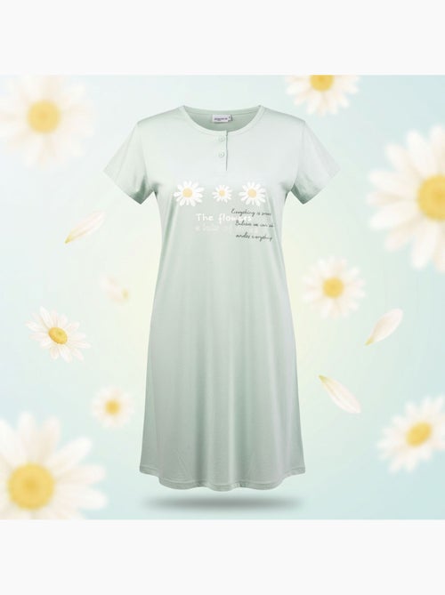 OZABI Camisón de mujer de microfibra con mangas cortas - Kiabi