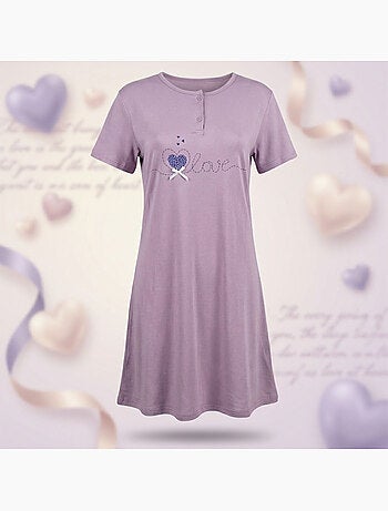 OZABI Camisón de mujer de microfibra con mangas cortas