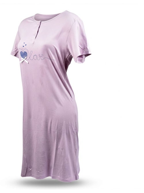 OZABI Camisón de mujer de microfibra con mangas cortas - Kiabi