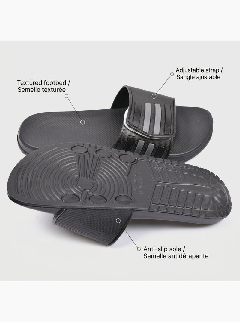 OZABI: Chanclas ajustables para hombre para piscina, juego de 2, negro y azul Negro Azul - Kiabi