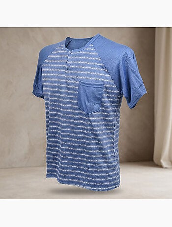 OZABI Conjunto de pijama corto de algodón para hombre