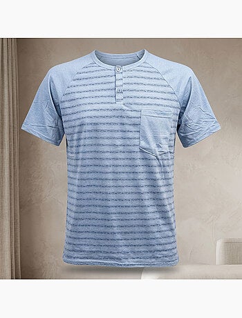 OZABI Conjunto de pijama corto de algodón para hombre