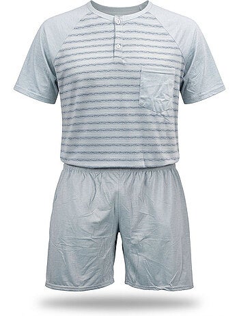 OZABI Conjunto de pijama corto de algodón para hombre