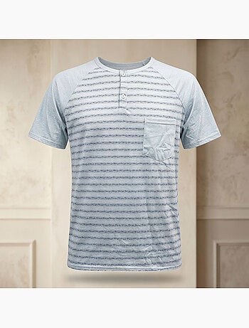 OZABI Conjunto de pijama corto de algodón para hombre