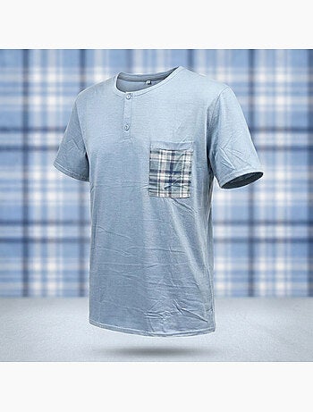 OZABI Conjunto de pijama corto de algodón para hombre