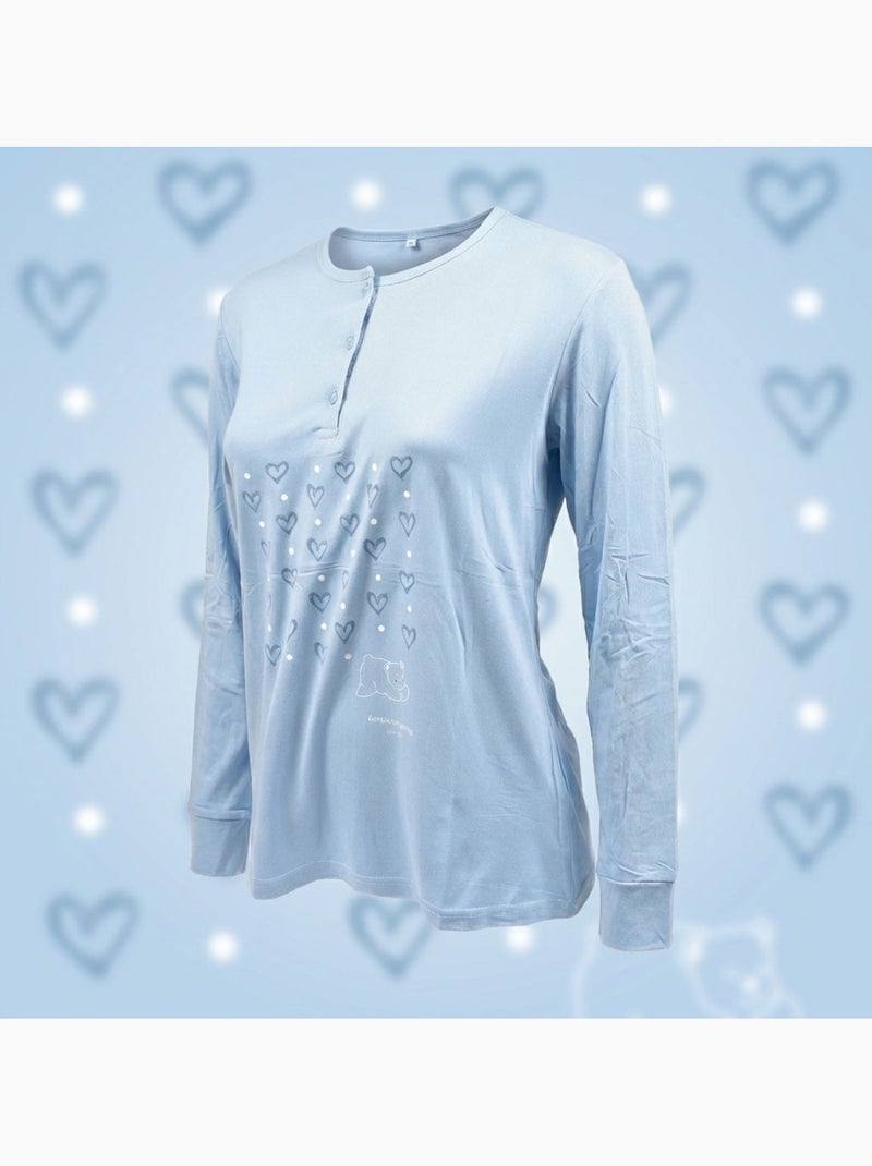 OZABI Conjunto de pijama largo para mujer con mangas largas Azul - Kiabi