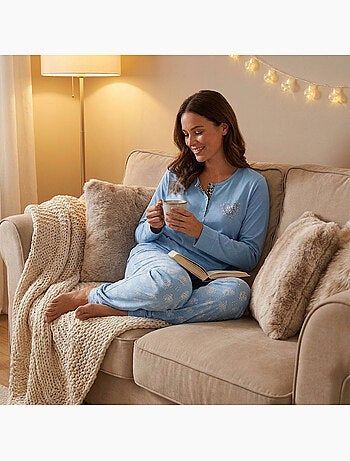 OZABI Conjunto de pijama largo para mujer con mangas largas