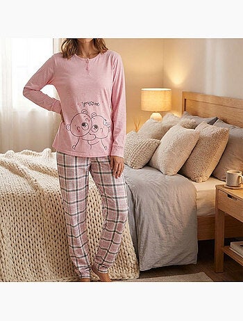 OZABI Conjunto de pijama largo para mujer con mangas largas