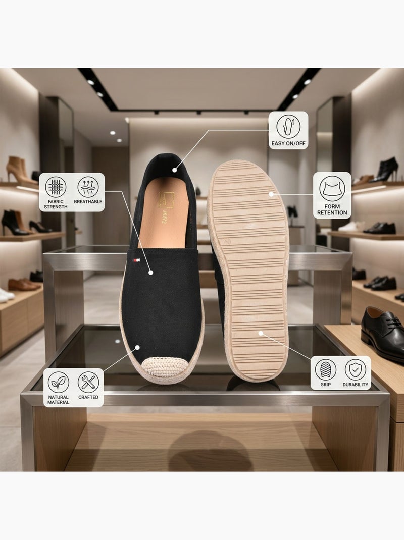 OZABI: elegantes alpargatas de hombre para el verano, sin cordones, con un estilo chic y desenfadado Negro - Kiabi