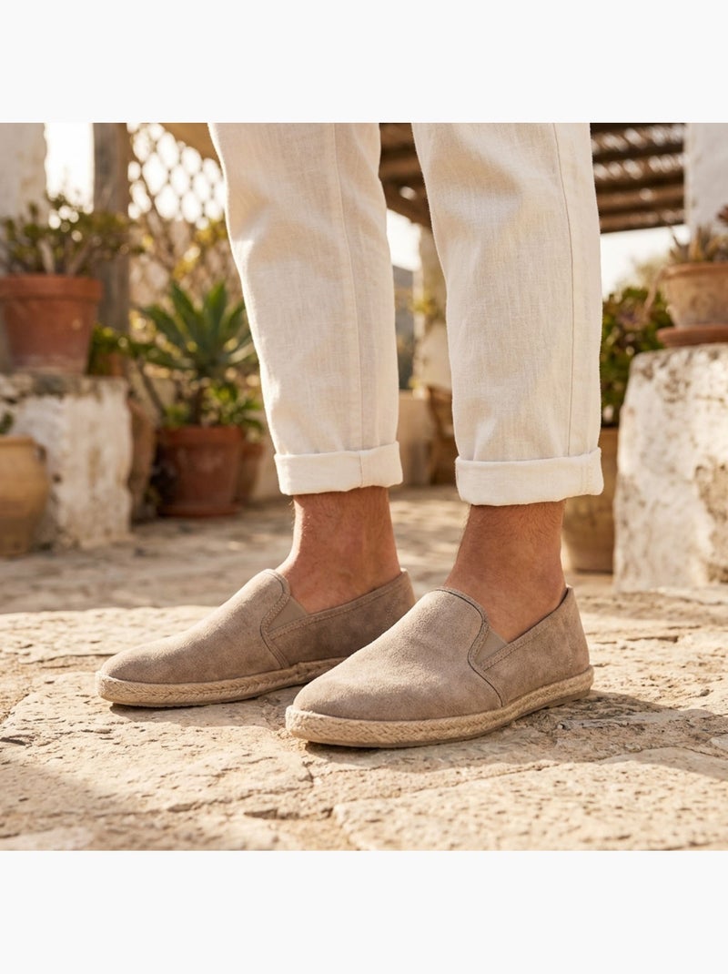 OZABI: elegantes alpargatas de hombre para el verano, sin cordones, con un estilo chic y desenfadado Taupe - Kiabi