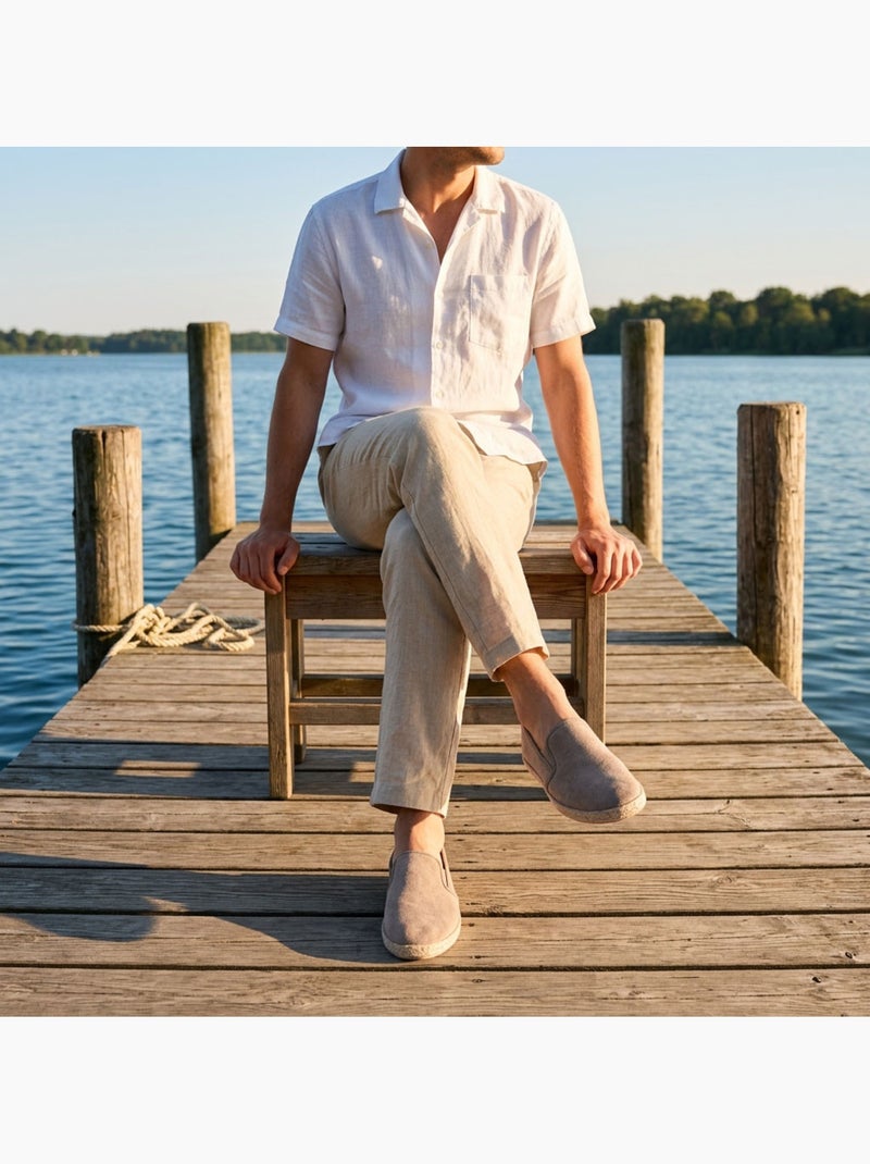 OZABI: elegantes alpargatas de hombre para el verano, sin cordones, con un estilo chic y desenfadado Taupe - Kiabi