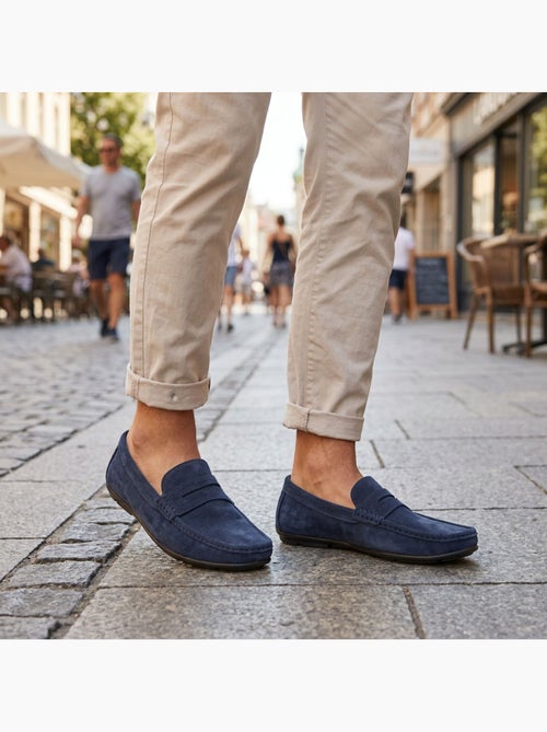 OZABI: mocasines de hombre para la ciudad, cómodos, sin cordones, de nubuck flexible - Kiabi